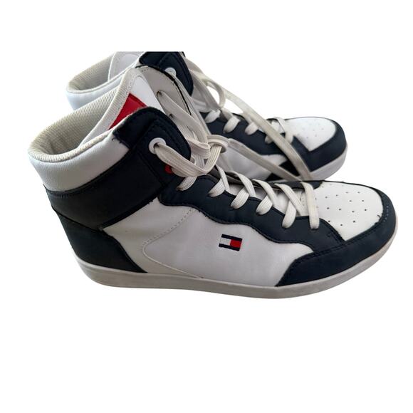 Tommy Hilfiger high top sneakers shoes mens sz 8.5 red,white,blue - Picture 4 of 12